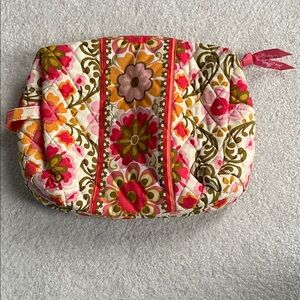 Vera Bradley Pink and Orange Floral Cosmetic Bag